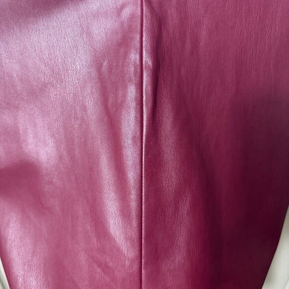 Guess Faux Leather Burgundy Midi Dress - NWT - Picture 6 of 12